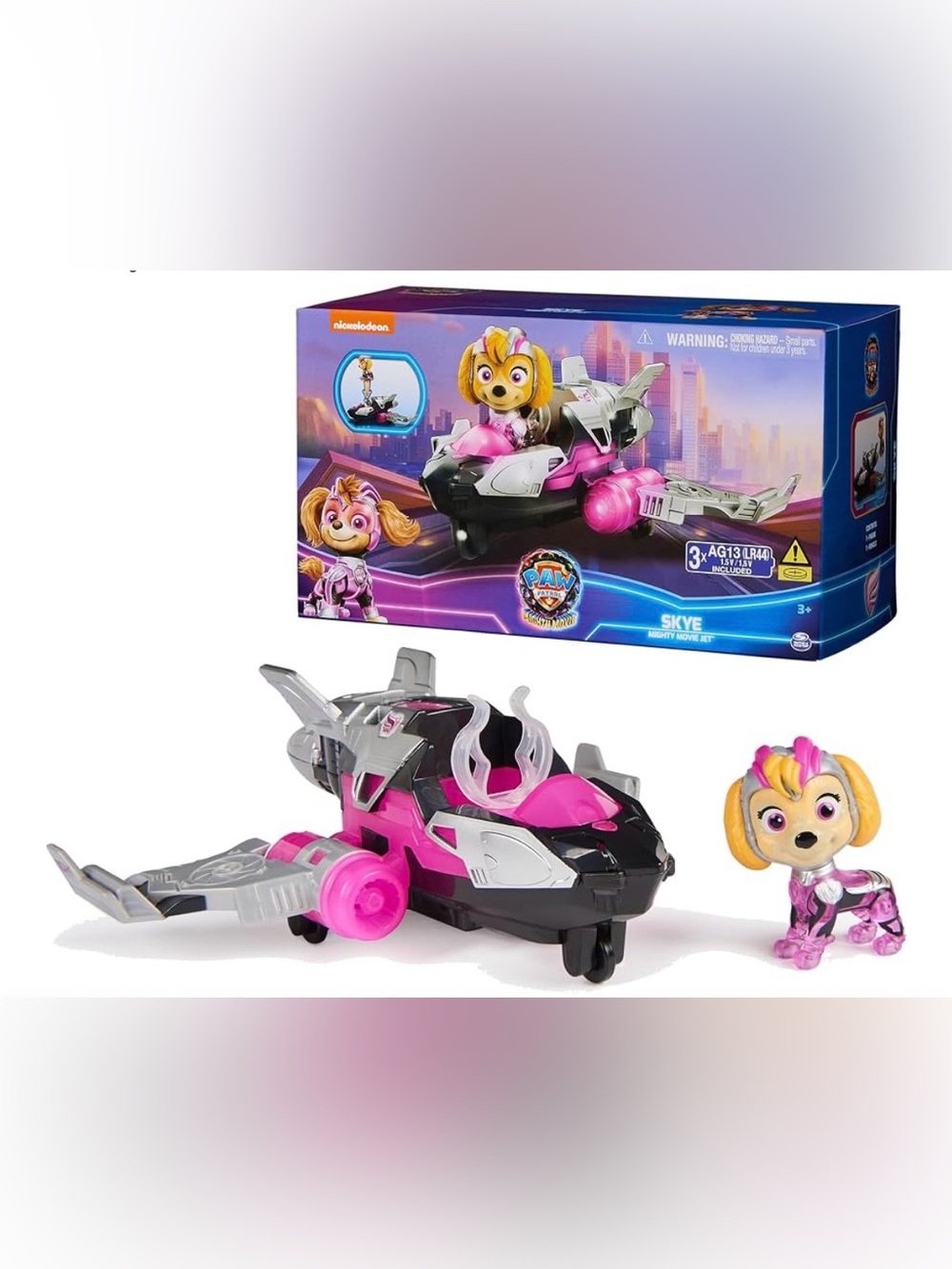 2023 Paw Patrol Skye Pup Action Figure Mighty Movie Jet Lights & Sounds Airplane